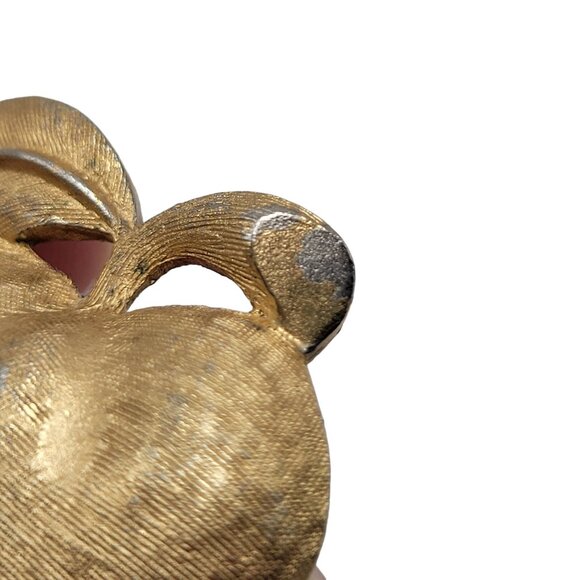 Vintage Coro Gold-Tone Apple Brooch Brushed Texture Autumn Teacher Gift - Picture 14 of 15